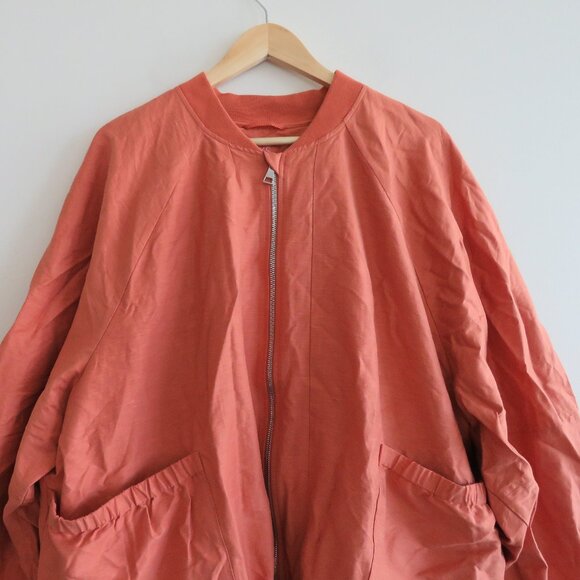 ATHLETA X ALICIA KEYS Enlighten Up Linen Bomber Jacket in Clay Orange - Size 2X - Picture 4 of 15